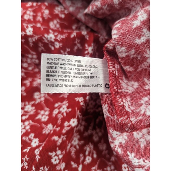 Wild Fable Women's Smocked Dress Sz Medium Red Floral Adjustable Strap NWT - Picture 7 of 10